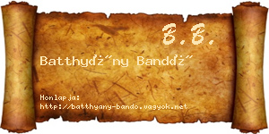 Batthyány Bandó névjegykártya